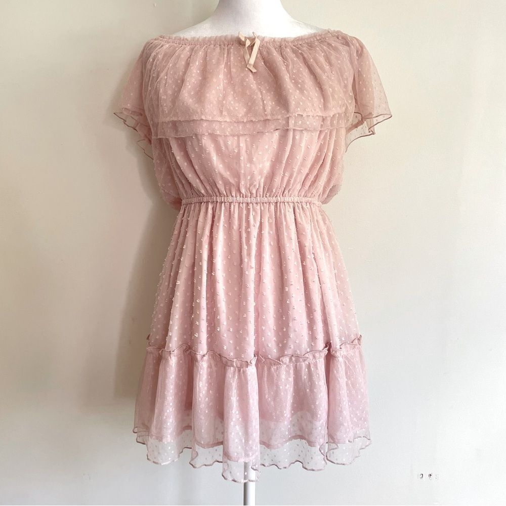 Forever 21 Y2K Girls Light Pink Tulle Tiered Fairy Dress Girls 13/14